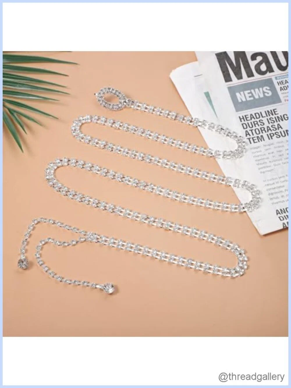Rhinestone Crystal Chain Belt Sparkly Metal Women's Accessory